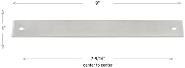 GlideRite Hardware 9 Squared Backplate 7-916 192mm Center-Center Satin Nickel
