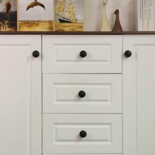 Matte Black Kitchen Cabinet Knobs Set of 4 with Easy-Install screws