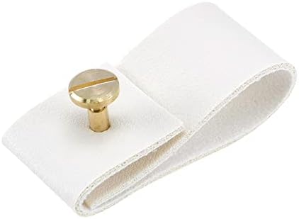 10-Piece White Synthetic Leather Drawer Pulls