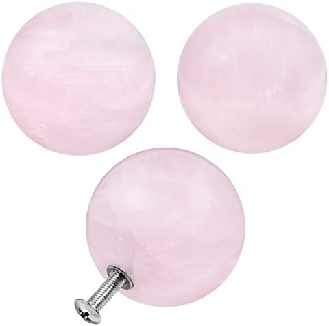 Luxe Rose Quartz Crystal Ball Drawer Knobs Set