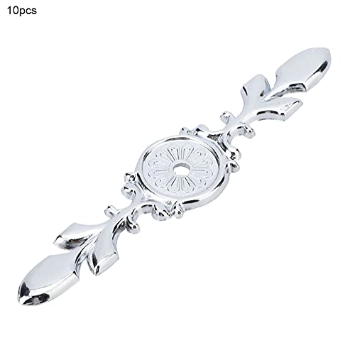 Premium Zinc Alloy Cabinet Handle Back Plate Set 10PC in Antique Silver