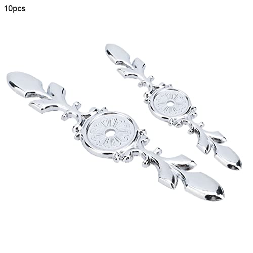 Premium Zinc Alloy Cabinet Handle Back Plate Set 10PC in Antique Silver