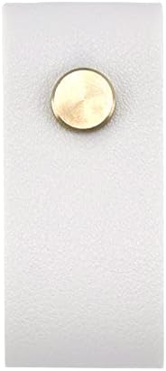 10-Piece White Synthetic Leather Drawer Pulls
