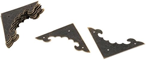 Qtqgoitem Metal Cabinet Corner Protectors 17 Pcs Bronze