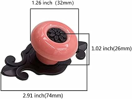 Stylish 5-Piece Ceramic Knobs Black Purple for Wardrobes