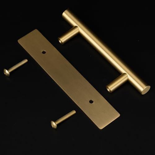 5-Pack Solid Brass Cabinet Pulls Back Plates 3 Center 53 Length