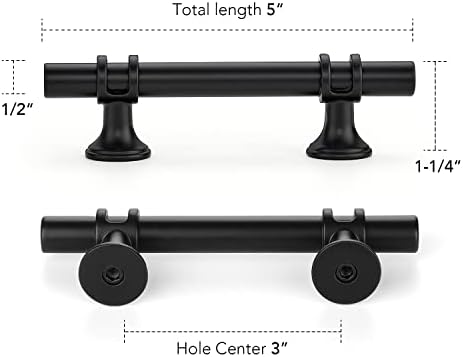 Transform Your Kitchen with 10 SBuff Sleek Durable Black Cabinet Handles