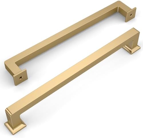 Amerdeco 10-Pack Champagne Bronze Cabinet Pulls 7-Inch Hole Centers Kitchen Handles