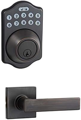 Amazon Basics Traditional Electronic Keypad Deadbolt with Passage Lever 6-Pack