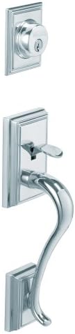 Exterior Door Handle Set F58ADD with Deadbolt Bright Chrome