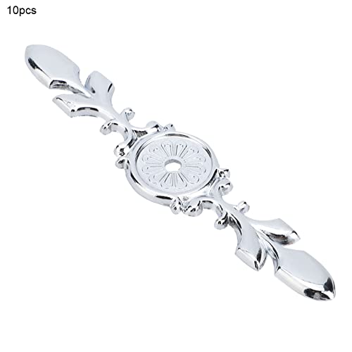 Premium Zinc Alloy Cabinet Handle Back Plate Set 10PC in Antique Silver