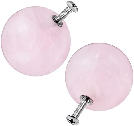 Luxe Rose Quartz Crystal Ball Drawer Knobs Set