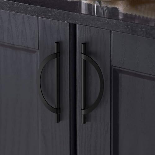 FILTA 10-Piece Half Moon Matte Black Cabinet Pull Set