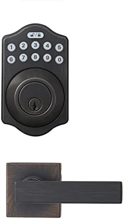Amazon Basics Traditional Electronic Keypad Deadbolt with Passage Lever 6-Pack
