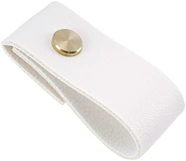 10-Piece White Synthetic Leather Drawer Pulls