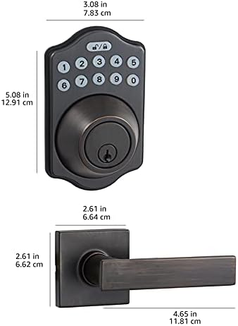Amazon Basics Traditional Electronic Keypad Deadbolt with Passage Lever 6-Pack