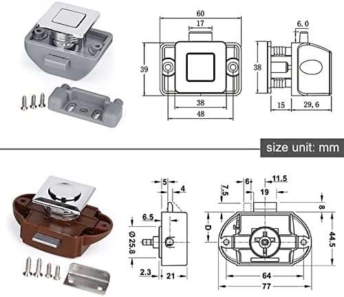 2-Piece Camper CamarInternal Push Lock System