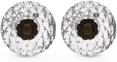 Exquisite Crystal Glass Knobs Home Decor Set of 2