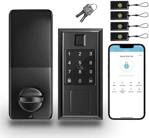Smart Lock Keyless Entry Deadbolt Lock with Fingerprint Matte Black