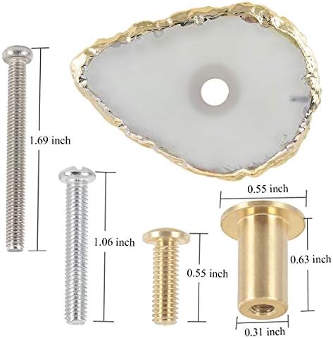 Durable Luxury Agate Slice Cabinet knobs for Dressers wardrobes
