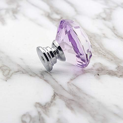 Elegant Purple Crystal Glass Cabinet Knobs Pulls