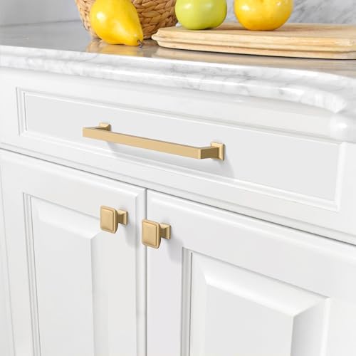 Amerdeco 10-Pack Champagne Bronze Cabinet Pulls 7-Inch Hole Centers Kitchen Handles
