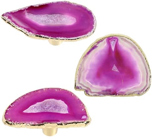 Rockcloud Decorative Agate Slice Drawer Knobs