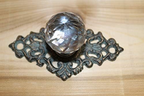 Elegant Knob Pulls Cast Iron Backplate 3-inch - HW-62