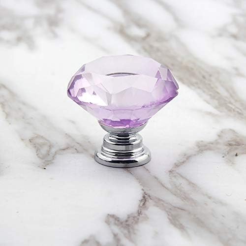 Elegant Purple Crystal Glass Cabinet Knobs Pulls