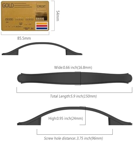 Durable Matte Black Cabinet Pulls 10-Pack