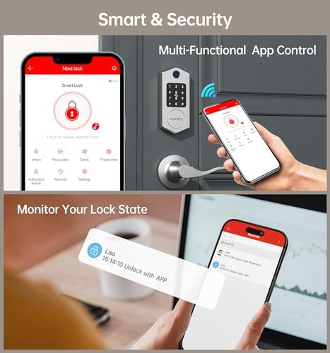 HEANTLE 8-in-1 Smart Front Door Lock Set