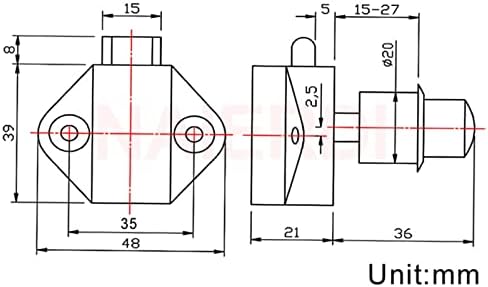 AMAZWI 20mm Push Lock Deadbolt for RV Caravan