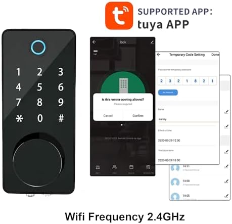 5-in-1 Smart Door Lock with Fingerprint Keypad Tuya App