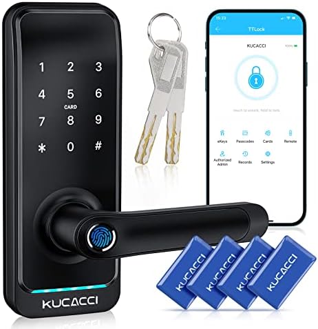 KUCACCI Keyless Door Lock Easy Install Multiple Unlock Methods Secure Reliable