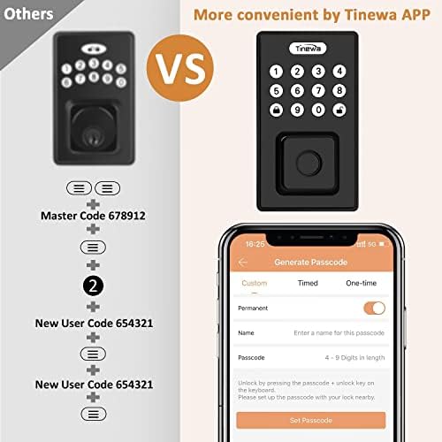 Tinewa 4-in-1 Fingerprint Entry Door Lock 10 Year warranty