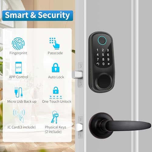 Fingerprint App Door Lock Set for Front Doors