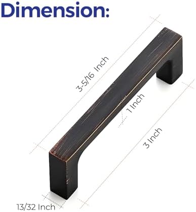 Sturdy 3-Inch Oil-Rubbed Bronze Kitchen cabinet pulls Set of 5