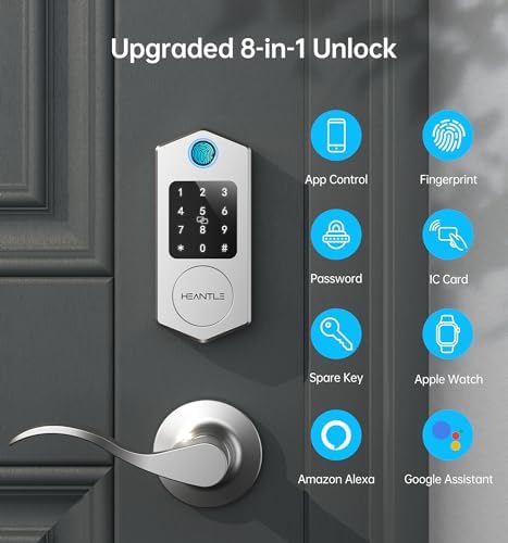 HEANTLE 8-in-1 Smart Front Door Lock Set