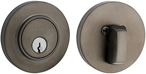 Baldwin Deadbolt Set - Enhanced Contemporary Polished Brass No Lacquer Keyed E