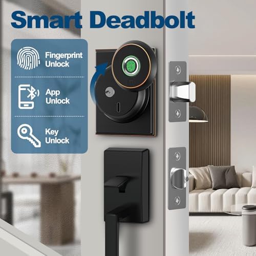 GeekTale Smart Deadbolt Lock with Fingerprint and App Control 1
