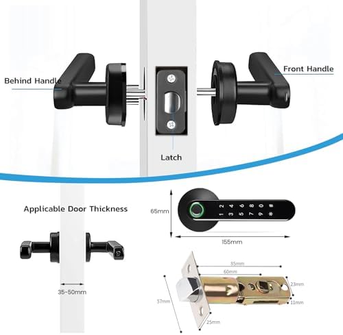 Smart Fingerprint Door Lock with 407 Black