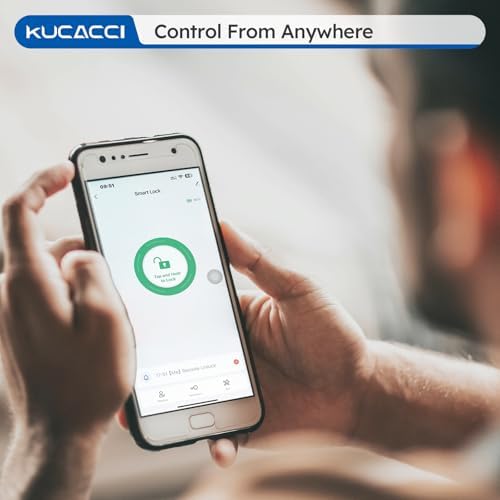 Secure Smart Door Lock with Fingerprint Keypad - KUCACCI Keyless Entry Smart Deadbolt
