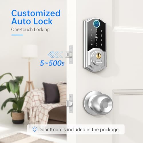 10 in 1 Keyless Entry Deadbolt Lock Set with Fingerprint and App Control