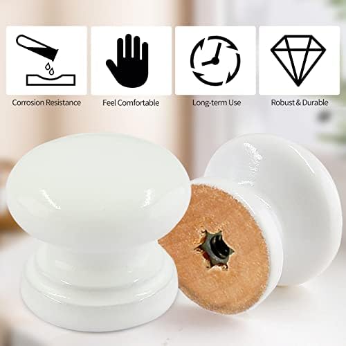 12PCS White Wood Dresser Knobs