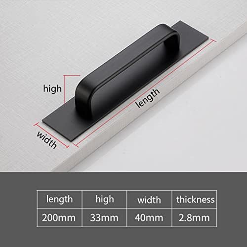 Stylish Aluminum Alloy Pull Push Door Handles - Self-Adhesive No Drilling 200mm