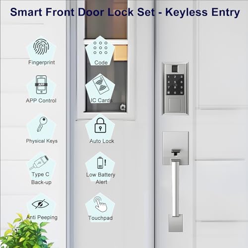 Smart Lock with Fingerprint Touchscreen and App Control