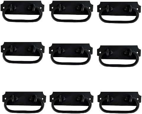 Antique Wrought Iron Trunk Handles Set of 9