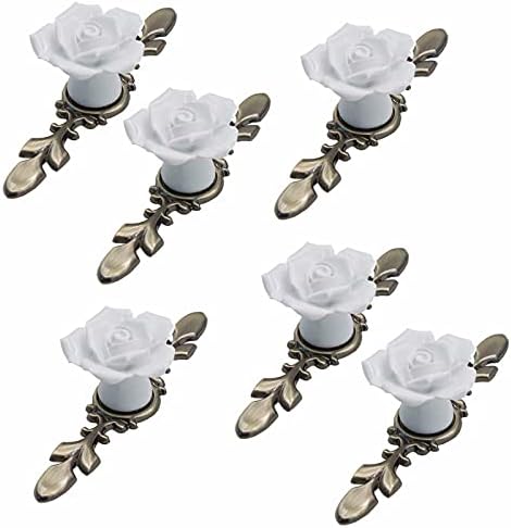 Ceramic Rose 6 Knob Set