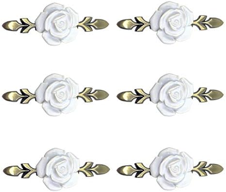 6-Piece Rose Ceramic Knobs Set for Retro Styling