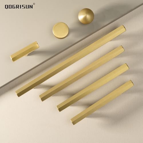 QOGRISUN Solid Brass Cabinet Pulls